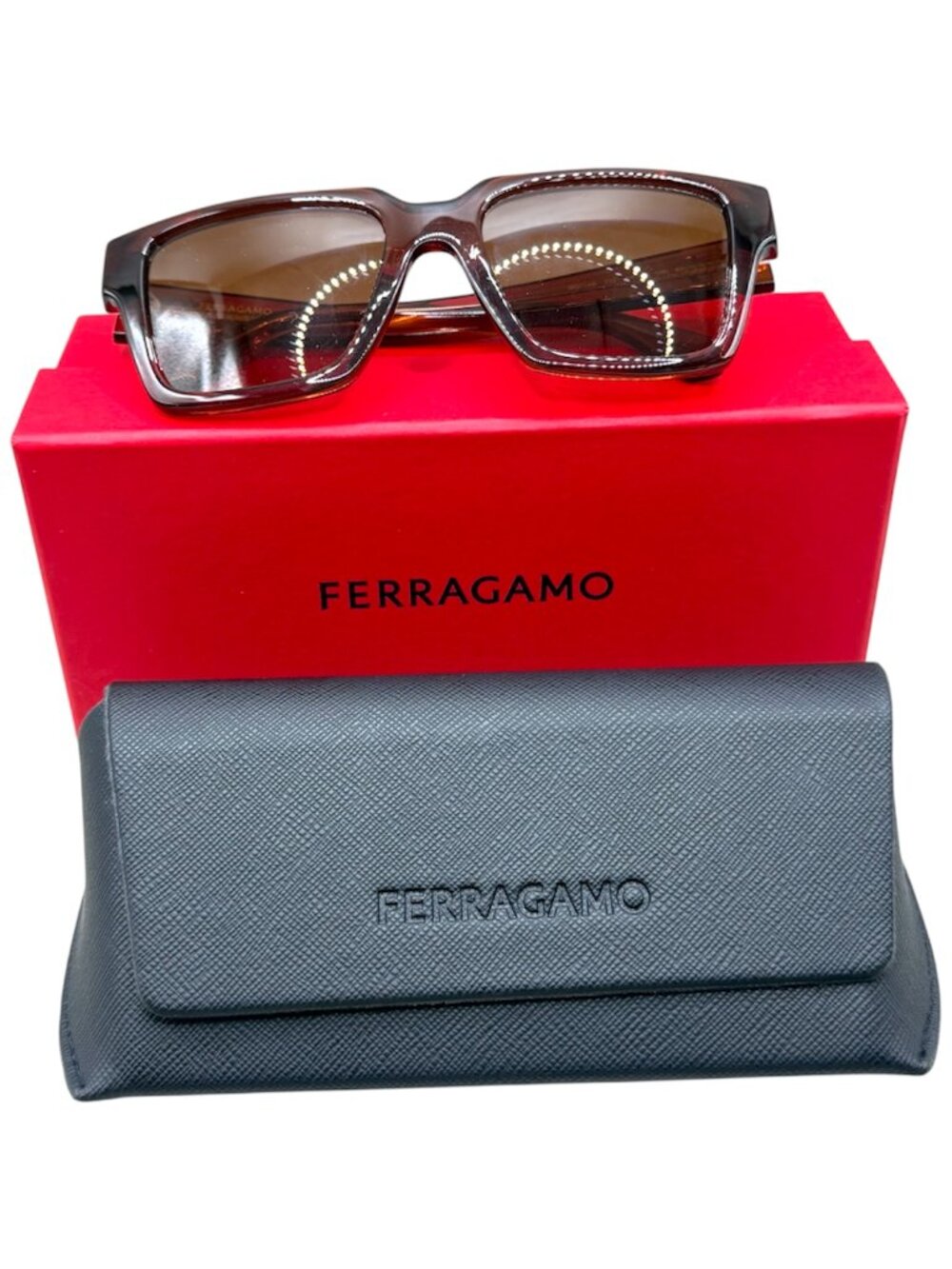Ferragamo Rectangular Frame Sunglasses (NEW IN BOX)
